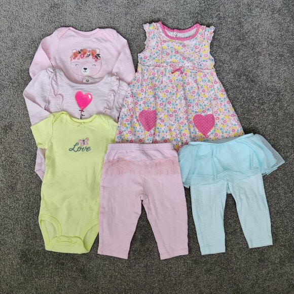 Carter's Baby Girl Size 6-9 Months Dress Bodysuit Onesie Pants Lightweight Comfy - Picture 1 of 13